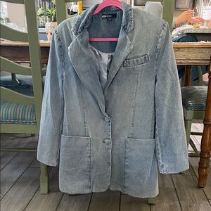 AFRM Light Blue Denim Blazer